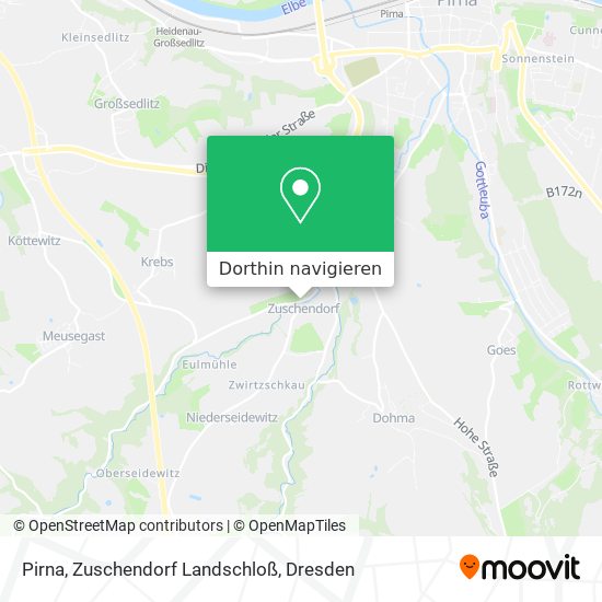 Pirna, Zuschendorf Landschloß Karte