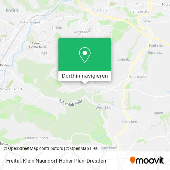 Freital, Klein Naundorf Hoher Plan Karte