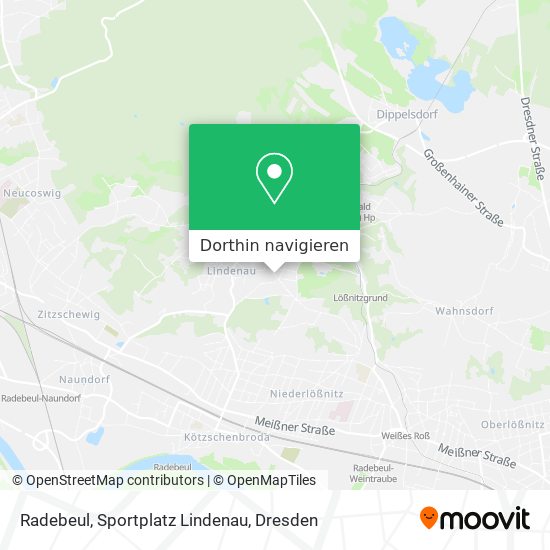 Radebeul, Sportplatz Lindenau Karte
