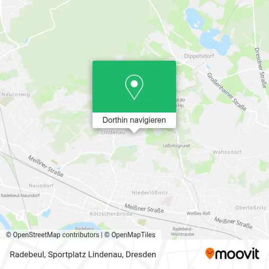 Radebeul, Sportplatz Lindenau Karte