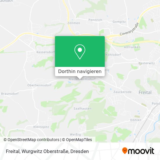 Freital, Wurgwitz Oberstraße Karte