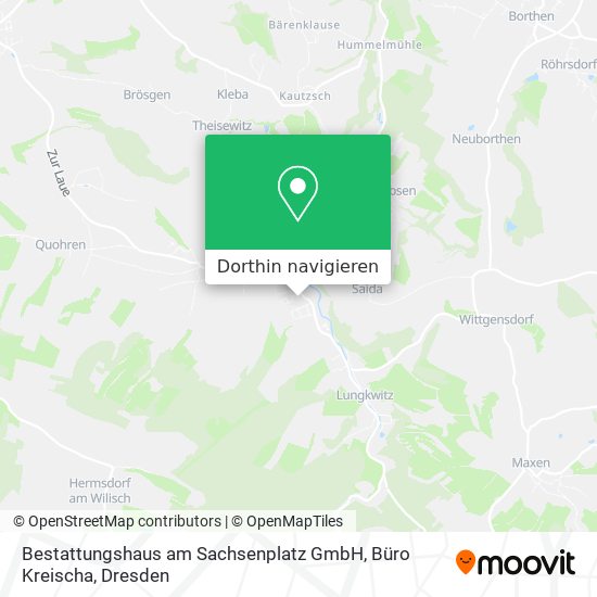 Bestattungshaus am Sachsenplatz GmbH, Büro Kreischa Karte