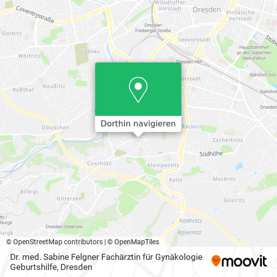 Dr. med. Sabine Felgner Fachärztin für Gynäkologie Geburtshilfe Karte