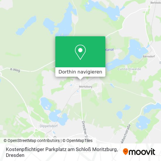 Kostenpflichtiger Parkplatz am Schloß Moritzburg Karte