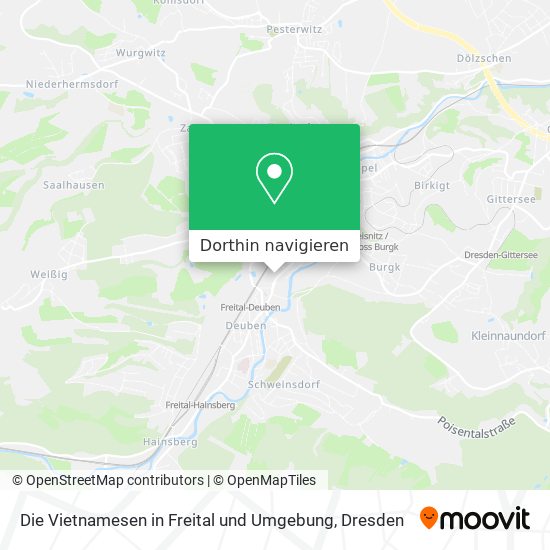 Die Vietnamesen in Freital und Umgebung Karte