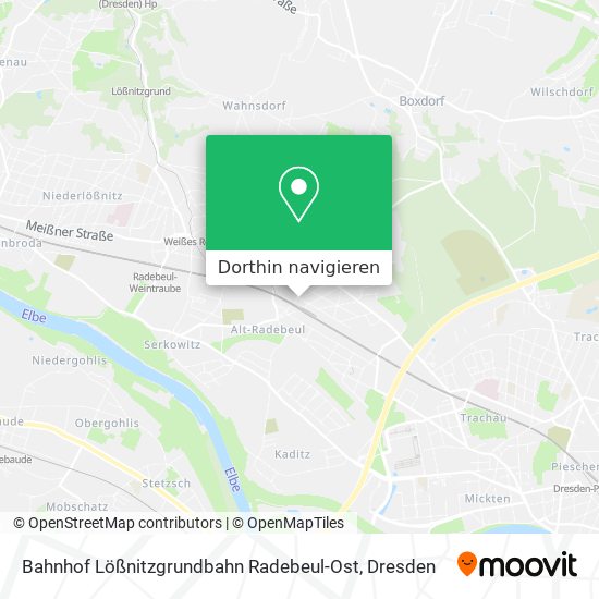 Bahnhof Lößnitzgrundbahn Radebeul-Ost Karte