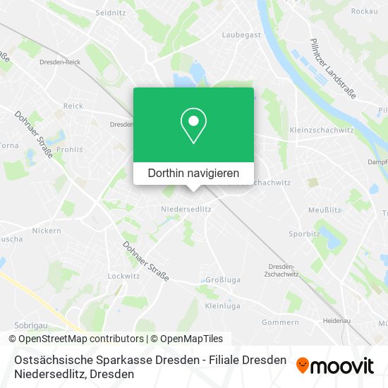Ostsächsische Sparkasse Dresden - Filiale Dresden Niedersedlitz Karte