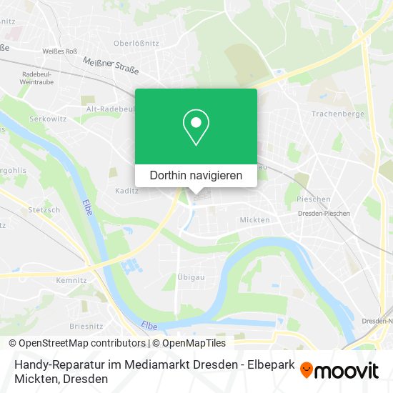 Handy-Reparatur im Mediamarkt Dresden - Elbepark Mickten Karte