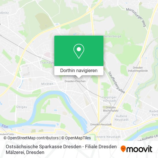 Ostsächsische Sparkasse Dresden - Filiale Dresden Mälzerei Karte