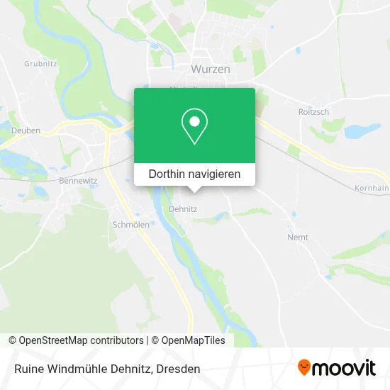 Ruine Windmühle Dehnitz Karte