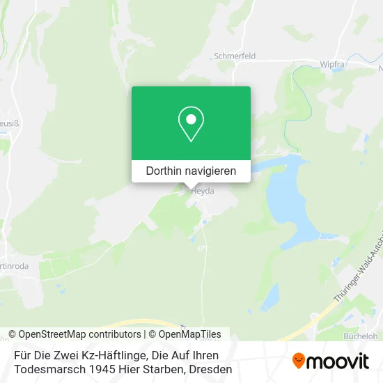 Für Die Zwei Kz-Häftlinge, Die Auf Ihren Todesmarsch 1945 Hier Starben Karte