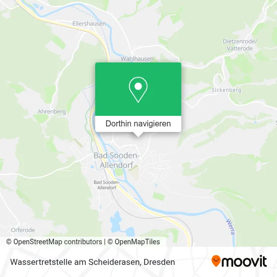 Wassertretstelle am Scheiderasen Karte