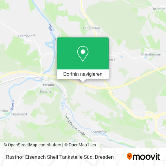Rasthof Eisenach Shell Tankstelle Süd Karte
