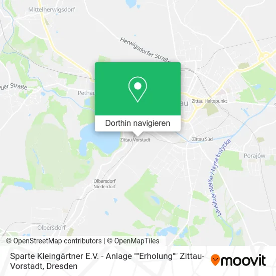 Sparte Kleingärtner E.V. - Anlage ""Erholung"" Zittau-Vorstadt Karte
