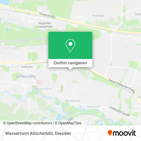 Wasserturm Altscherbitz Karte