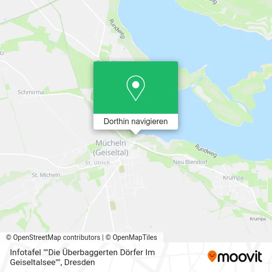 Infotafel ""Die Überbaggerten Dörfer Im Geiseltalsee"" Karte