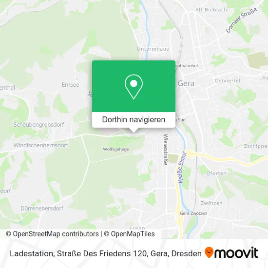 Ladestation, Straße Des Friedens 120, Gera Karte