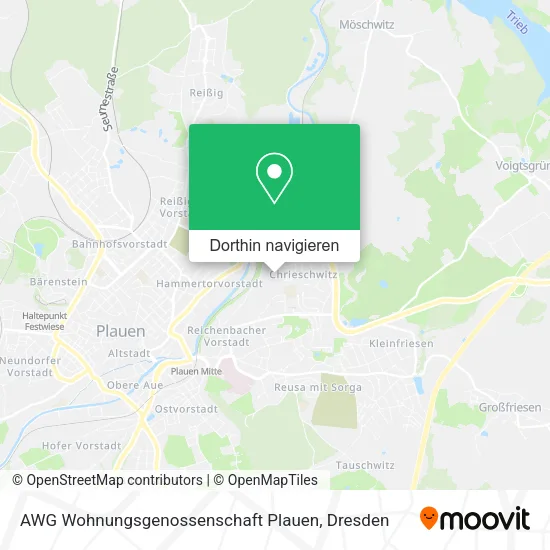 AWG Wohnungsgenossenschaft Plauen Karte