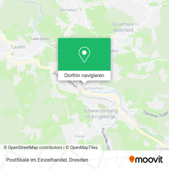 Postfiliale im Einzelhandel Karte