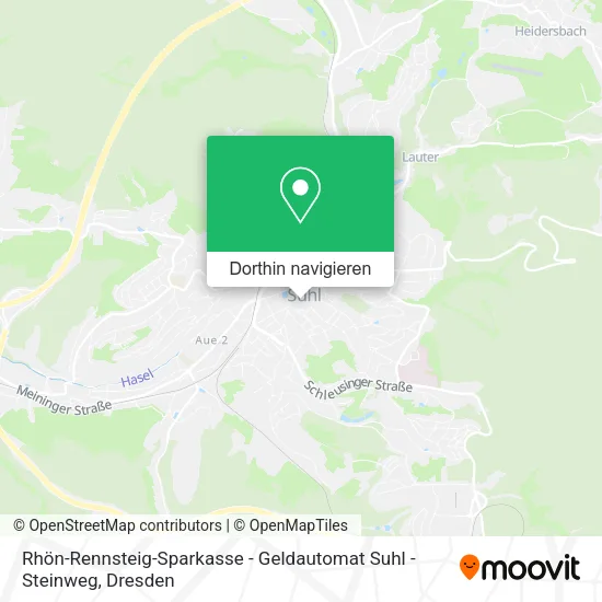 Rhön-Rennsteig-Sparkasse - Geldautomat Suhl - Steinweg Karte