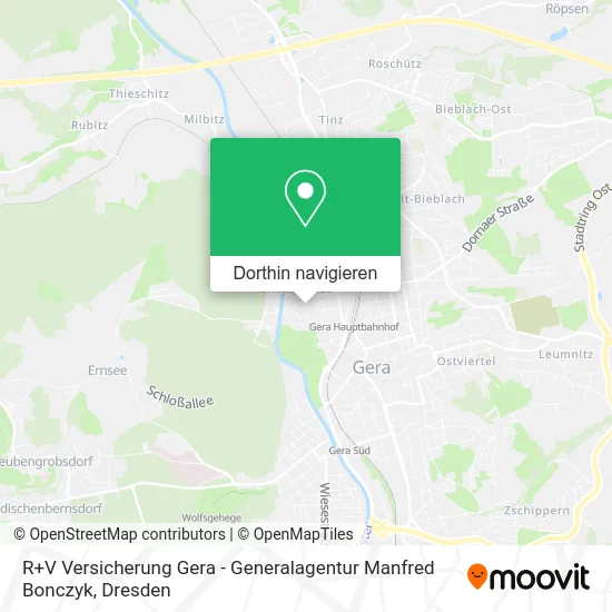 R+V Versicherung Gera - Generalagentur Manfred Bonczyk Karte