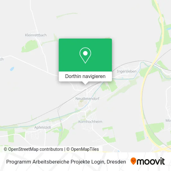 Programm Arbeitsbereiche Projekte Login Karte