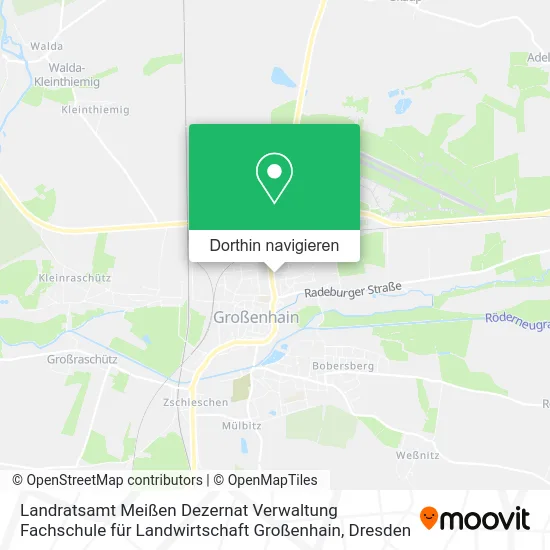 Landratsamt Meißen Dezernat Verwaltung Fachschule für Landwirtschaft Großenhain Karte