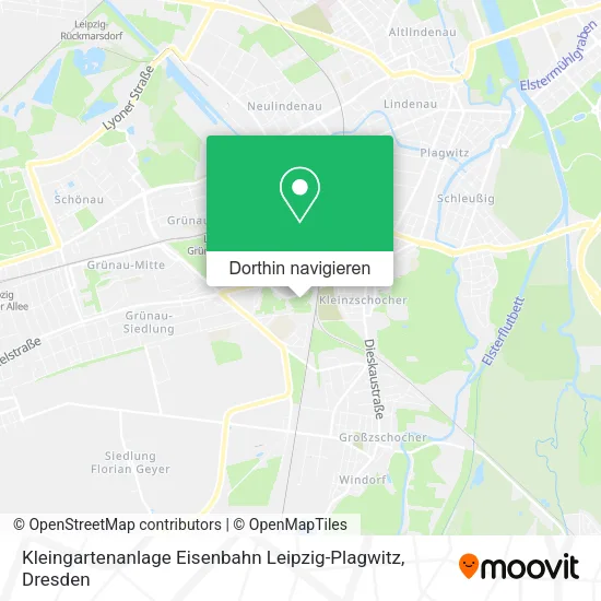 Kleingartenanlage Eisenbahn Leipzig-Plagwitz Karte