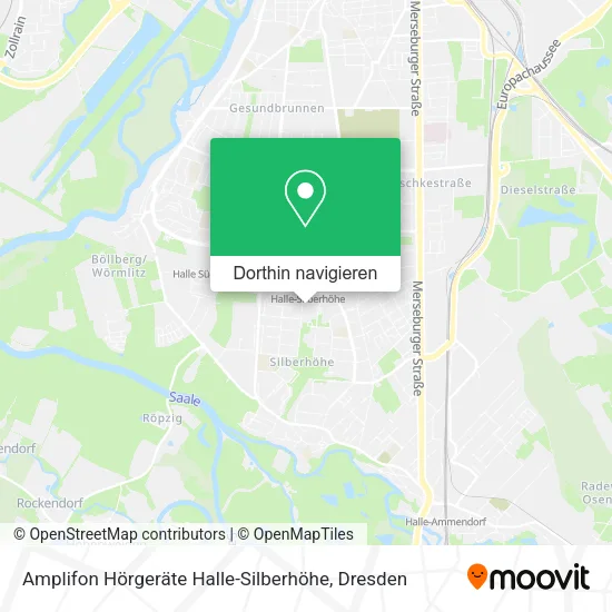 Amplifon Hörgeräte Halle-Silberhöhe Karte