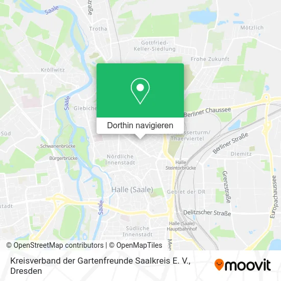 Kreisverband der Gartenfreunde Saalkreis E. V. Karte