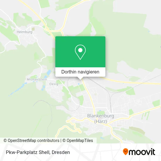 Pkw-Parkplatz Shell Karte