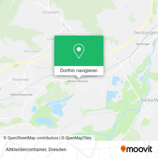 Altkleidercontainer Karte