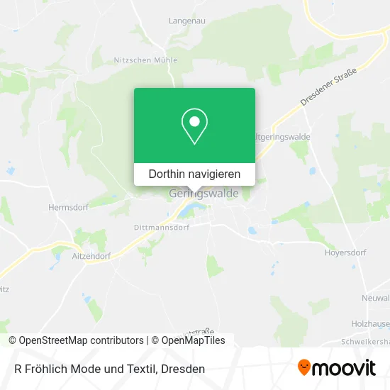 R Fröhlich Mode und Textil Karte