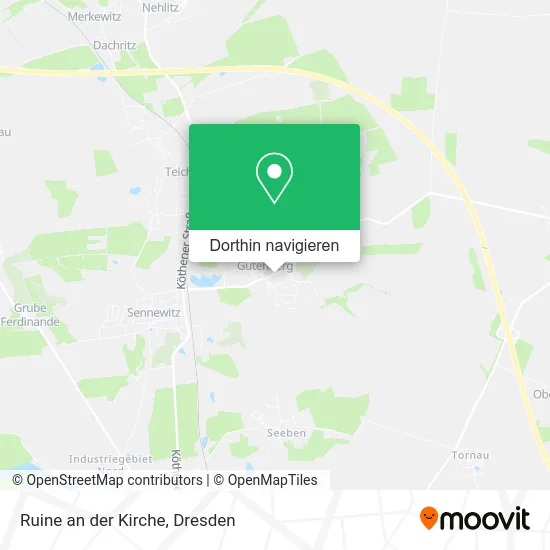 Ruine an der Kirche Karte