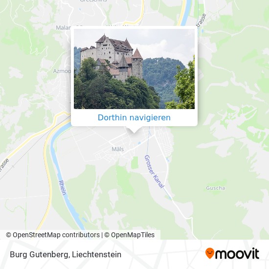 Burg Gutenberg Karte