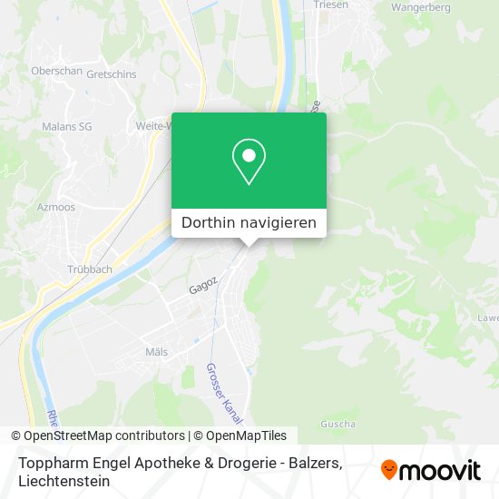 Toppharm Engel Apotheke & Drogerie - Balzers Karte