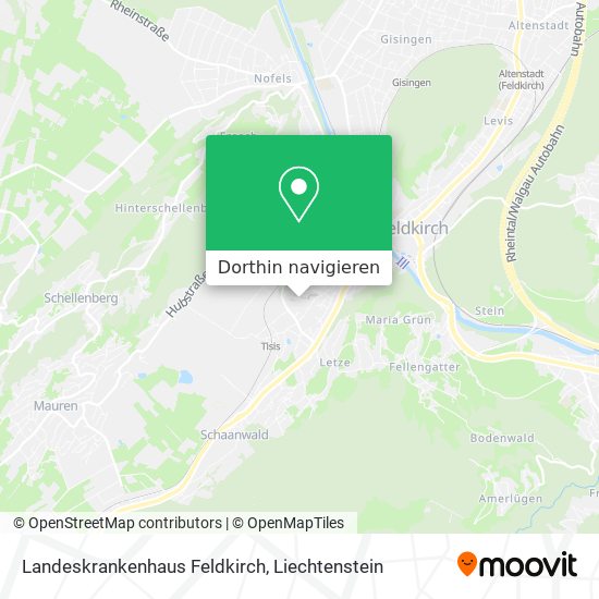 Landeskrankenhaus Feldkirch Karte