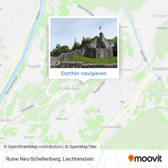 Ruine Neu-Schellenberg Karte
