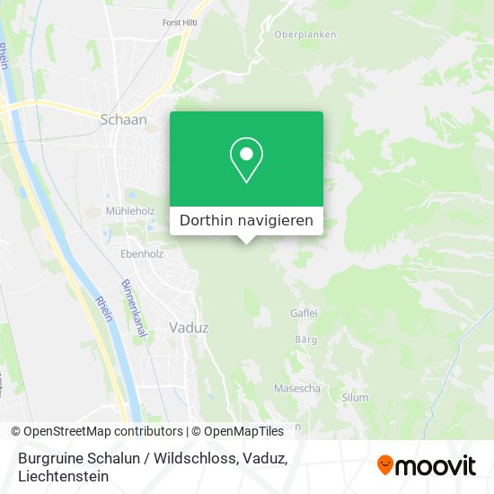 Burgruine Schalun / Wildschloss, Vaduz Karte