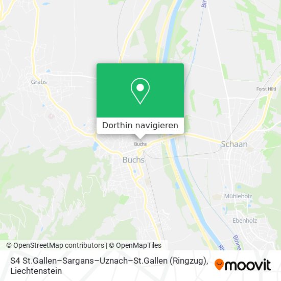 S4 St.Gallen–Sargans–Uznach–St.Gallen (Ringzug) Karte