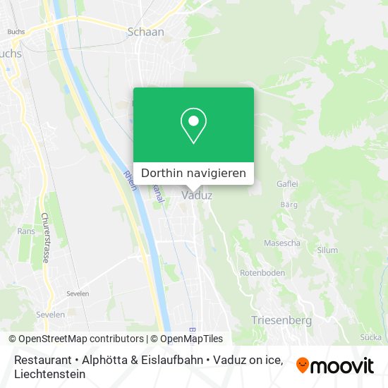 Restaurant • Alphötta & Eislaufbahn • Vaduz on ice Karte