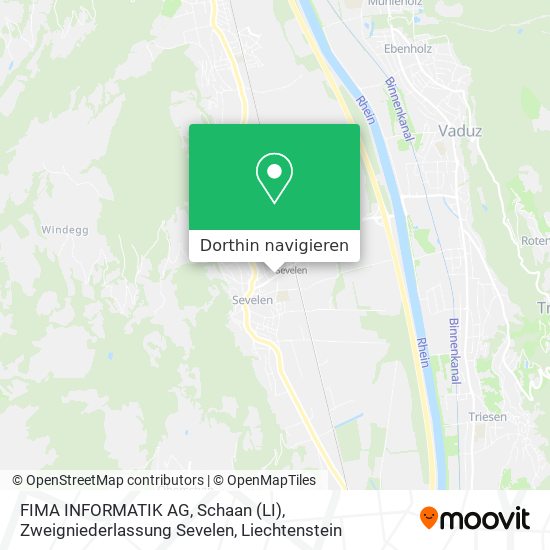 FIMA INFORMATIK AG, Schaan (LI), Zweigniederlassung Sevelen Karte