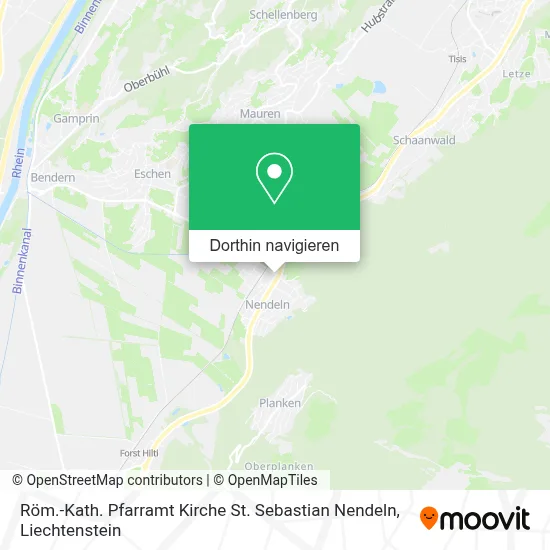 Röm.-Kath. Pfarramt Kirche St. Sebastian Nendeln Karte