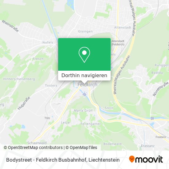 Bodystreet - Feldkirch Busbahnhof Karte