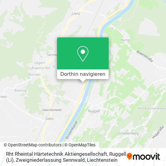 Rht Rheintal Härtetechnik Aktiengesellschaft, Ruggell (Li), Zweigniederlassung Sennwald Karte
