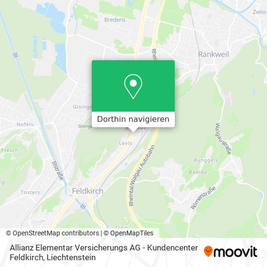 Allianz Elementar Versicherungs AG - Kundencenter Feldkirch Karte