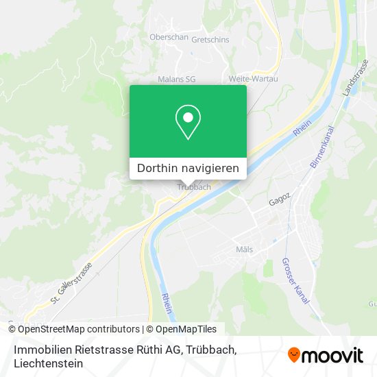 Immobilien Rietstrasse Rüthi AG, Trübbach Karte
