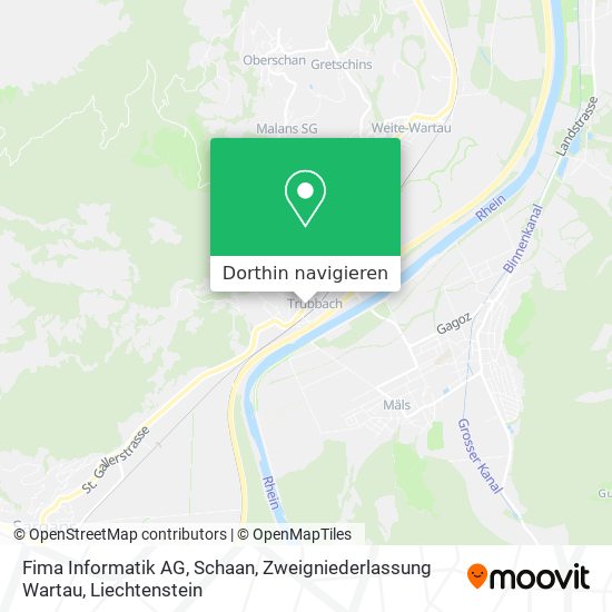 Fima Informatik AG, Schaan, Zweigniederlassung Wartau Karte