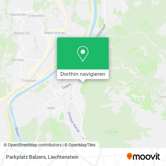 Parkplatz Balzers Karte