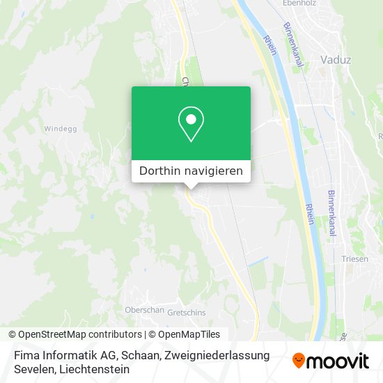 Fima Informatik AG, Schaan, Zweigniederlassung Sevelen Karte